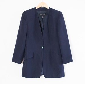 Linda Allard Ellen Tracy | Vintage 80's Navy Blue Long Sleeve Blazer | Size 4